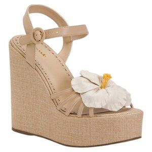 LARROUDE Leather Magnolia Wedges